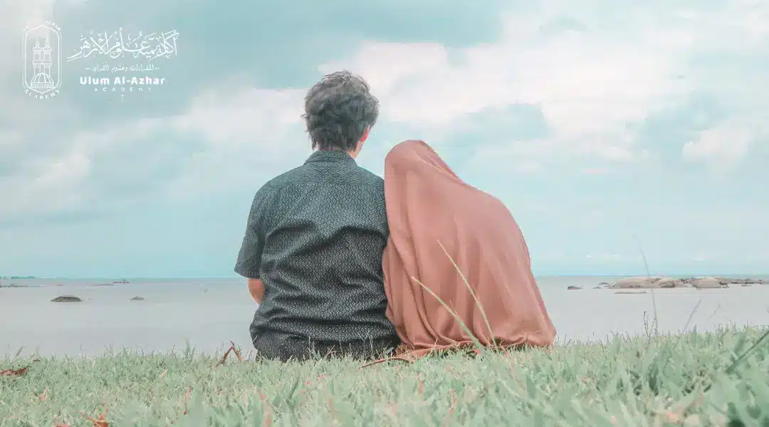 A joyful Islamic marriage couple, showcasing cultural traditions and family support. 