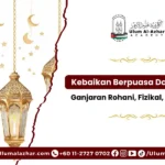 Hiasan Ramadan emas melambangkan kebaikan berpuasa dalam islam