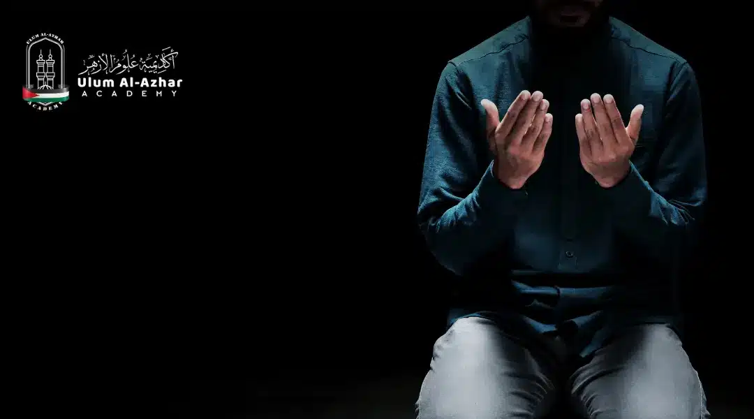  A Muslim man sincerely supplicating to Allah during the night prayer