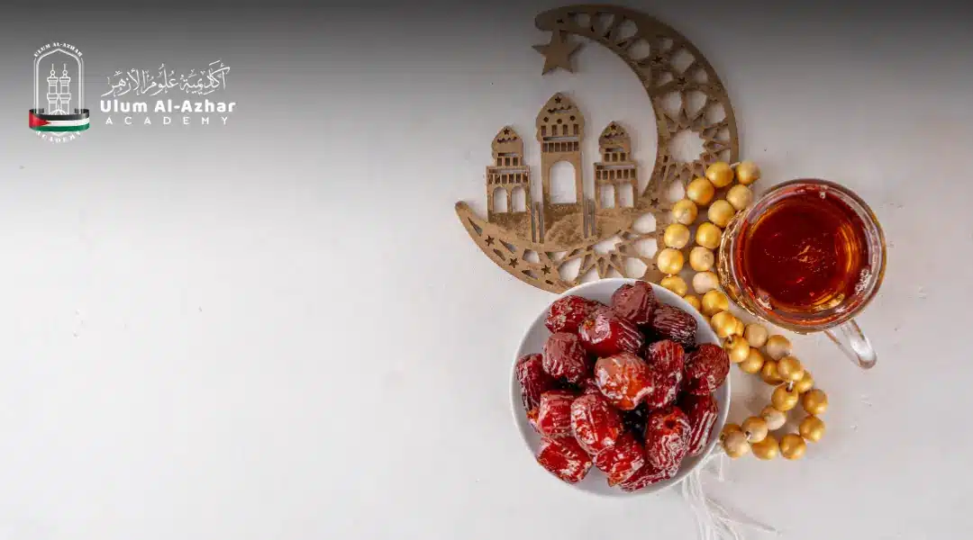 Plate of dates with a cup of tea in a warm Ramadan atmosphere