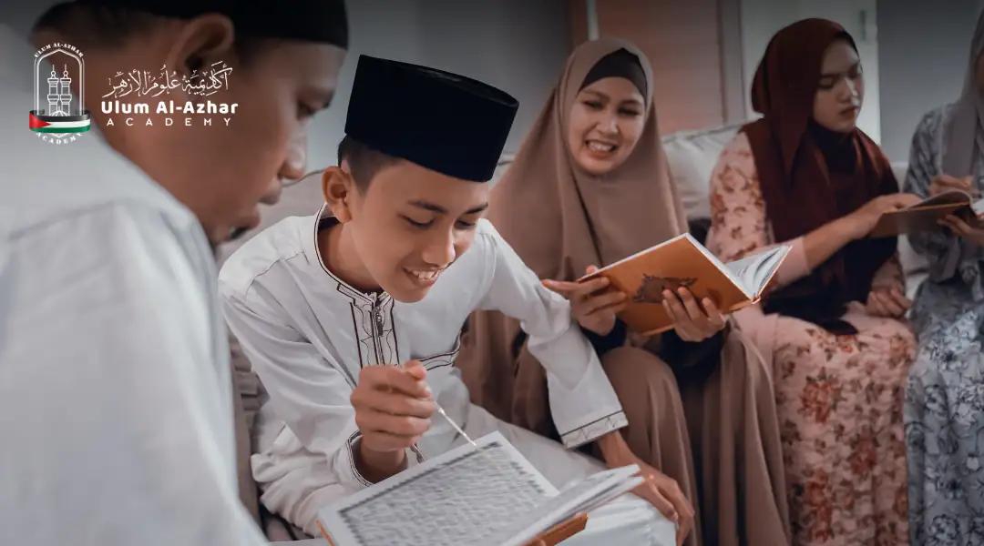 A Muslim family studies Islam together to find the answer to: Does Kissing Break Your Fast?