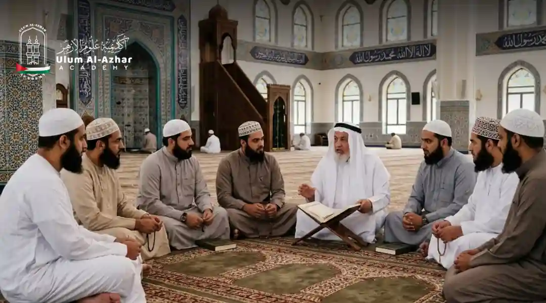 Mosque gathering discussing is taraweeh bidah