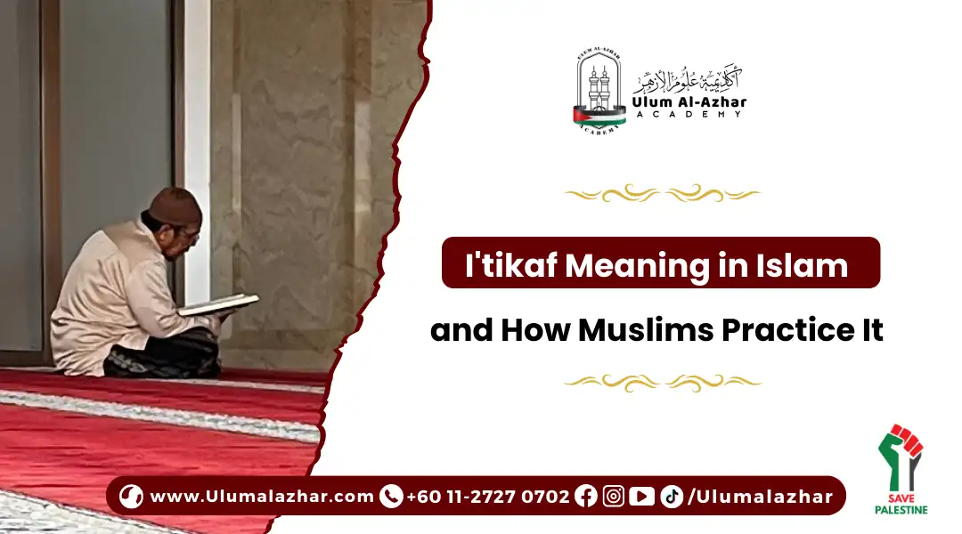 Peaceful masjid scene explaining i'tikaf meaning visually
