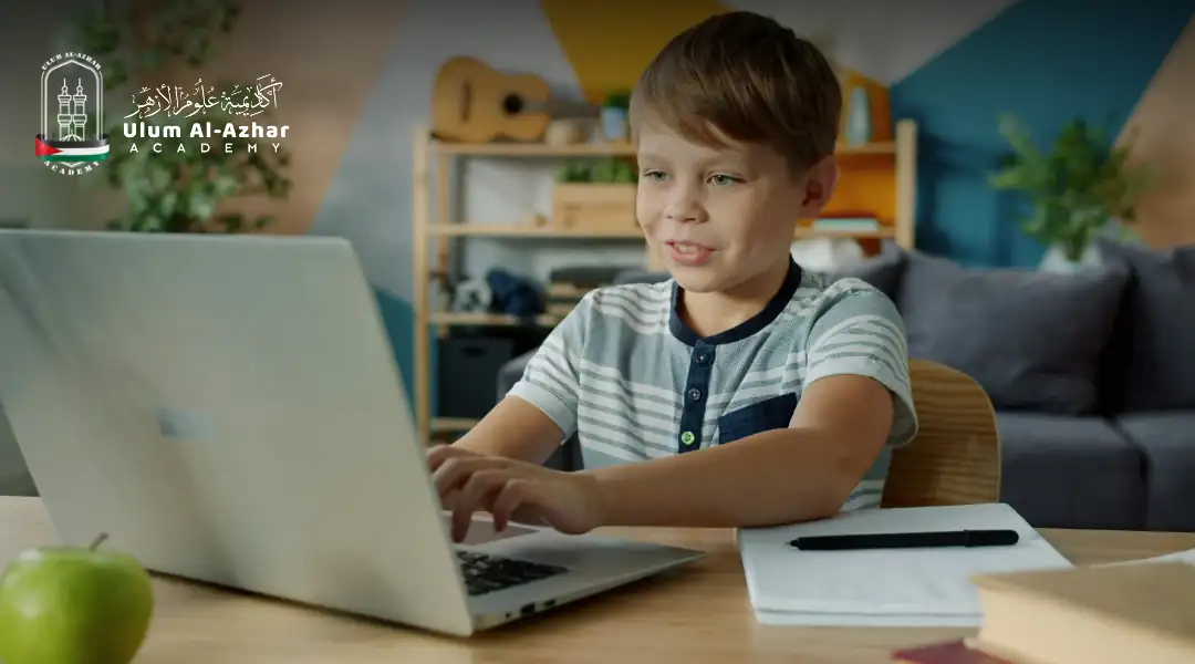 Child Practicing dialogue in arabic speaking course online class