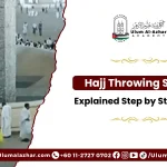 Hajj throwing stones ritual during days of Mina pilgrimage.