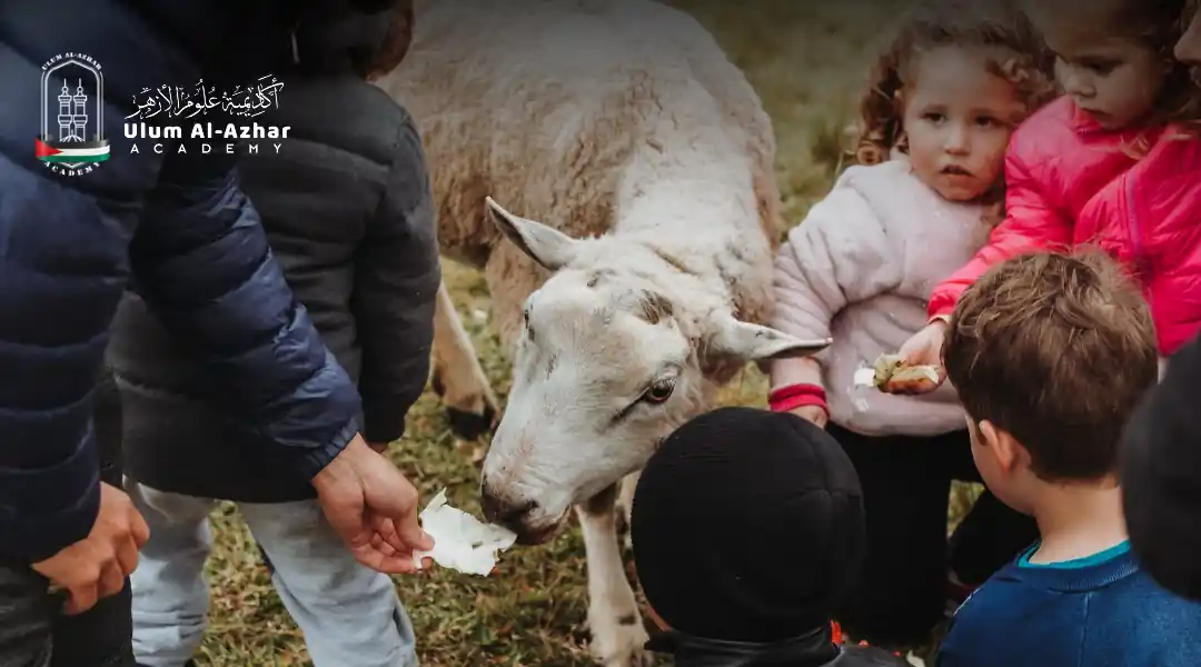 Kids learning what to do on eid al adha together