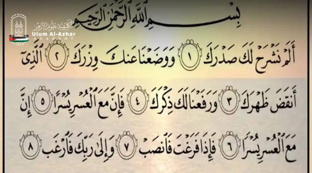 Surah Ash-Sharh transliteration for easy Quran reading