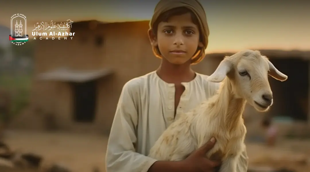 goat prepared for sacrifice and why eid al-adha is celebrated