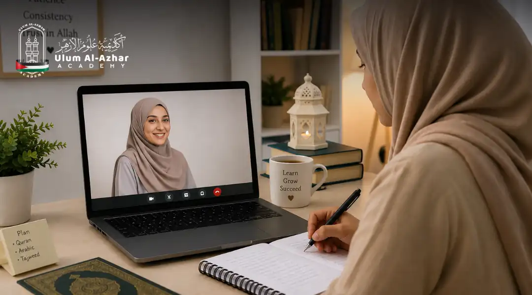 Student learning with a teacher to learn quran online