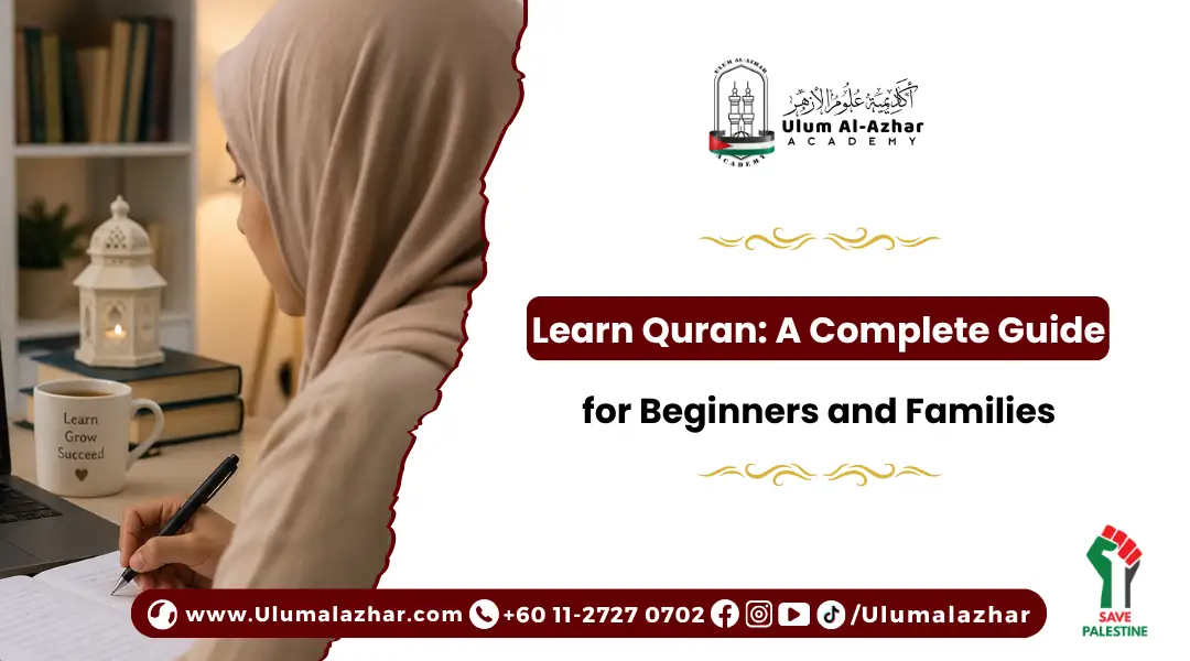 Teacher helping students learn quran with tajweed